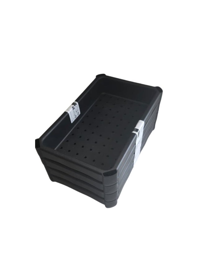 FURALUX Premium 4-Tier Slim Storage Shelf – Luxury Space Saving Organizer for Bathroom & Kitchen, 100cm Tall Multi-Layer Plastic Rack with Deep Shelves, Modern Black Design – 1 Year Warranty - Image 3